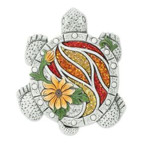 Accent Plus Sparkly Turtle Cement Garden Stepping Stone