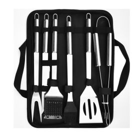 Bbq Barbecue Tools Set Stainless Steel Outdoor Barbecue Tools Combination Set Of Cloth And Tianjin Bag 6 Sets - EN069