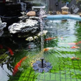 Solar Fountain Mini Bird Bath Floating Water Fountain Pool Pond Garden Decoration Watering Kit for Outdoor - Black
