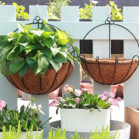 Flowerpot Anti-slip Super Breathable Anti-deformed Iron Structure Plant Holder Garden Decor - Medium
