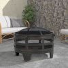 21.6'' H x 26'' W Steel Wood Burning Outdoor Fire Pit - black