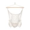 Hardwood With Cup Holder Wooden Stick Perforated 100kg Seaside Courtyard Hanging Chair - Beige - 100 Kg