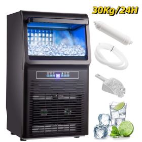 Commercial Home Standing Ice Maker With Ice Scoop And LED Display 66LBS/24H - Black - Ice Maker