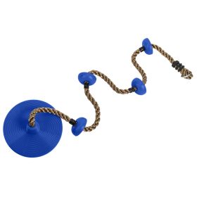 Climbing Rope Swing with Disc Swing Seat Set Rope Ladder for Kids Outdoor Tree Backyard Playground Swing - blue