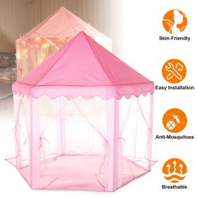 Kids Play Tents Princess for Girls Princess Castle Children Playhouse Indoor Outdoor Use - Pink