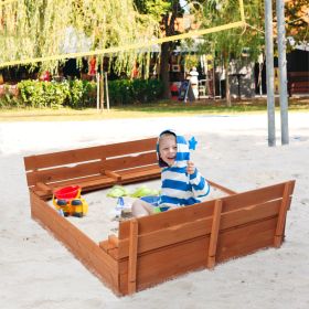 Wooden Sandbox Kids Outdoor Backyard Bench Play Sand Box  YJ - picture