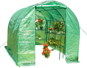 Large Gardening Walk in Green House;  with Waterproof PE Cover and Zipper Door;  Plant Green House - 116.5" x 77.2" x 74.8"