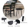 Outdoor Aluminum Side Table Weather Resistant Round Small Coffee Table  - Black