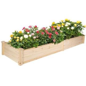Bosonshop Raised Garden Bed Wooden Planter Box 2 Separate Planting Space - 1