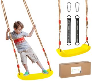 Fun Toys, Tree Swing Toys, Swing Surfing Board, Outdoor Toys for Child Play in Backyard Playground - Yellow