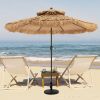 9 Feet Thatched Tiki Umbrella with 8 Ribs - Natural