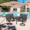 MEOOEM Patio Textilene Swivel Chairs 2PCS Outdoor Dining Chairs with Mesh Fabric Weather Resistant Furniture for Garden Backyard - Metal