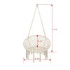 Tassel Cotton Hanging Rope Hammock Chair Swing Round Indoor Outdoor Home Garden Patio - Beige