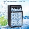 Commercial Home Standing Ice Maker With Ice Scoop And LED Display 66LBS/24H - Silver - Ice Maker