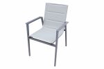 Modern Muse Aluminum Patio Dining Table and Chair 5 pcs Set - Charcoal