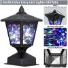 Garden & Patio Landscape Decoration Lighting Solar Post Lights 2 Pcs Set - Blue-Violet - Plastic