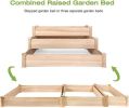 Bosonshop 3 Tier Raised Garden Bed Kit Wooden Planter Box Heavy Duty Solid Fir Wood, 47" x 47" x 21" - 1