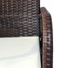 Outdoor rattan furniture set of 4 pieces, love sofa, single seat, coffee table RT - Brown