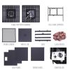 50,000 BTU Square 28 Inch/30inch  Outdoor Gas Fire Pit TableGas Firepits with Lava Rocks & Water-Proof Cover XH - 28 inch
