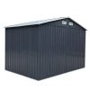 6.3' x 9.1' Outdoor Backyard Garden Metal Storage Shed for Utility Tool Storage - Dark Gray