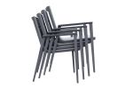 Modern Muse Aluminum Patio Dining Table and Chair 5 pcs Set - Charcoal