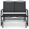Iron Patio Rocking Chair for Outdoor Backyard and Lawn - Black