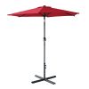 Outdoor Patio Umbrella Table Market Umbrella with Push Button Tilt and 360 Degree Rotation crank for Garden, Deck, Backyard, Pool XH - Wine red