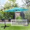 TOPMAX 10FT Patio Offset Lighted Hanging Cantilever Umbrella for Backyard,Poolside, Garden and Lawn, Blue - Blue
