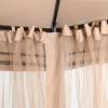 10x12 Outdoor Gazebo for Patios Canopy with Mosquito Netting for Lawn Garden Backyard - Khaki