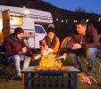 32 inch Outdoor Fire Pit Table Outside Backyard Patio Square Firepit Table - Black