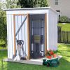 5 X 3 Ft Outdoor Storage Shed, Galvanized Metal Garden Shed With Lockable Doors, Tool Storage Shed For Patio Lawn Backyard Trash Cans - White