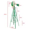 8ft Windmill Backyard, Ornamental Windmills for The Yard, More Weather Resistant Outdoor Garden Windmill Decor, Decoration Weather Vane XH - Green