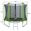 10FT Round Trampoline for Kids with Safety Enclosure Net, Outdoor Backyard Trampoline with Ladder RT - Green