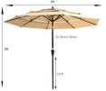 9Ft 3-Tiers Outdoor Patio Umbrella with Crank and tilt and Wind Vents for Garden Deck Backyard Pool Shade Outside Deck Swimming Pool RT - W65627936