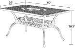 Dining Table with 1.97" Umbrella Hole for Lawn Garden Backyard - Dark