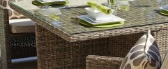 Direct Wicker 9-Piece Outdoor PE Rattan Wicker Patio Dining Table Set Garden Outdoor Patio Furniture Set - Brown