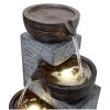 Indoor Outdoor Garden Backyard Pool Modern Water Fountain 40.1inches - Gray - Fiber & Resin