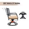 MEOOEM Outdoor Patio Swivel Chairs Set of 2 Patio Metal Dining Rocker Chair with Cushion Suports 250lbs for Garden Backyard Black - default