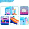 Elephant Inflatable Castle Blue Bounce House w/ Slide Ball Pool and 350W Blower - elephant