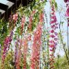Artificial Wisteria Flowers Vine Silk Flower Wedding Garden Party Hanging Decor - Purple