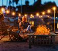32 inch Outdoor Fire Pit Table Outside Backyard Patio Square Firepit Table - Black