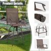 2 Pieces Patio 360 Rotation Swivel Bar Stool Set - Brown