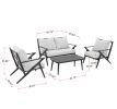 grey aluminum coating 4 Piece Aluminum Patio Seating Group - Gray