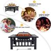 32 inch Outdoor Fire Pit Table Outside Backyard Patio Square Firepit Table - Black