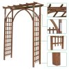 Free shipping 7FT  Beautiful And Practical Garden Arch Dark Brown YJ - Brown